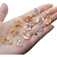 thumbnail image 7 of Clip-on Earring Findings,12 Pairs 6 Styles Earring Converters Components for Non Pierced Ears for Jewelry Making, Golden & Silver, 7 of 7