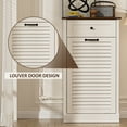 thumbnail image 2 of HARIPUL 13 Gallon Tilt Out Trash Cabinet, Freestanding Kitchen Trash Cabinet with Louvered Door,White, 2 of 6