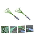 thumbnail image 3 of LEORX 2Pcs Heavy Duty Hand Soil Rake with Iron Material and Ergonomic Grip for Garden Work, 3 of 7