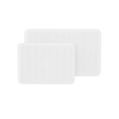 Somerset Home 2-Piece Memory Foam Striped Bath Mat Set