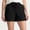 Black, variant on Womens Solid Color Casual Summer Shorts Elastic High Waisted Short Pants with Pockets for Hiking Blue XL(XL)