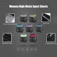 thumbnail image 4 of Women Running Shorts 2-in-1 Wide Waistband Letters Coverage Layer Compression, 4 of 8