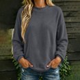 thumbnail image 7 of yillto Womens Fleece Sweatshirt Crewneck Long Sleeve Solid Color Loose Casual Lightweight Fall Winter Tops, 7 of 7
