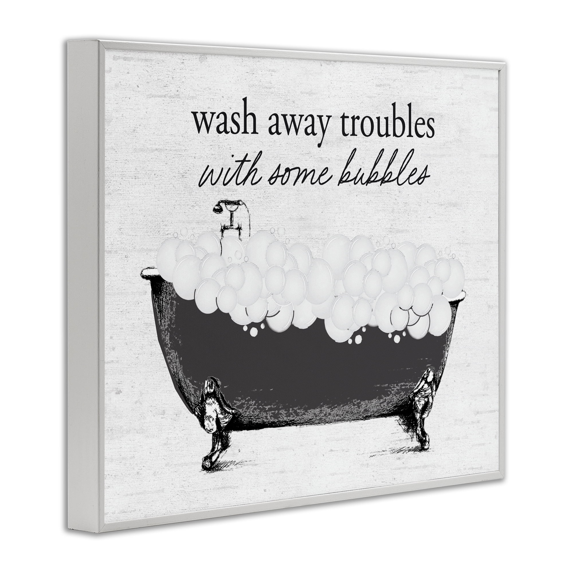 Uplifting Bubble Bath Rhyme White Framed Giclee Art, design by Lettered and Lined