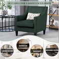 thumbnail image 6 of BISHE Mid-Century Modern Corduroy Accent Chair with Soft Cushions, Upholstered Armchair for Living Room, Bedroom, Office, Lounge, Comfortable Single Sofa Chair,Emerald, 6 of 7