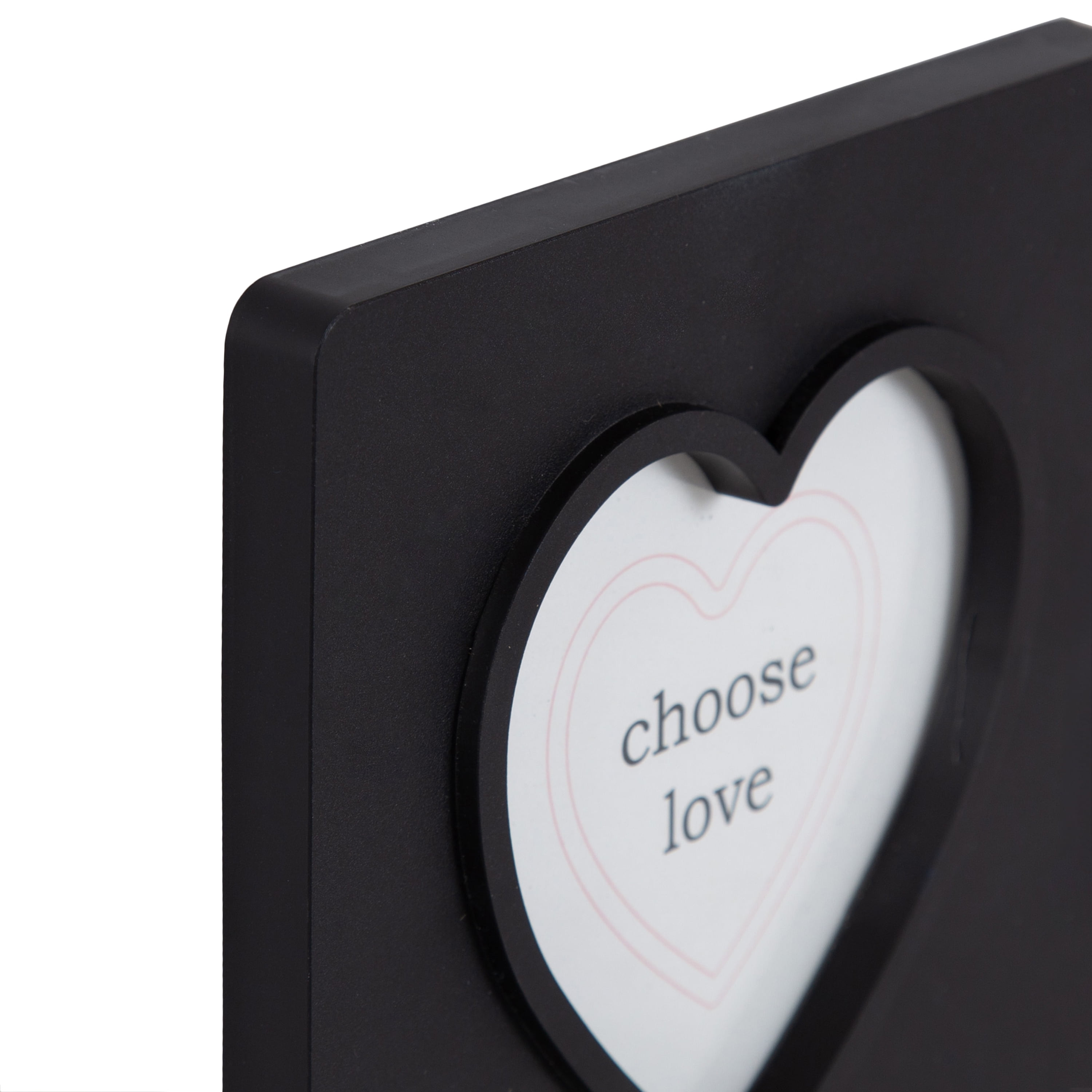 (3 pack) DesignOvation 4x4 Heart Black Decorative Tabletop Picture Frame
