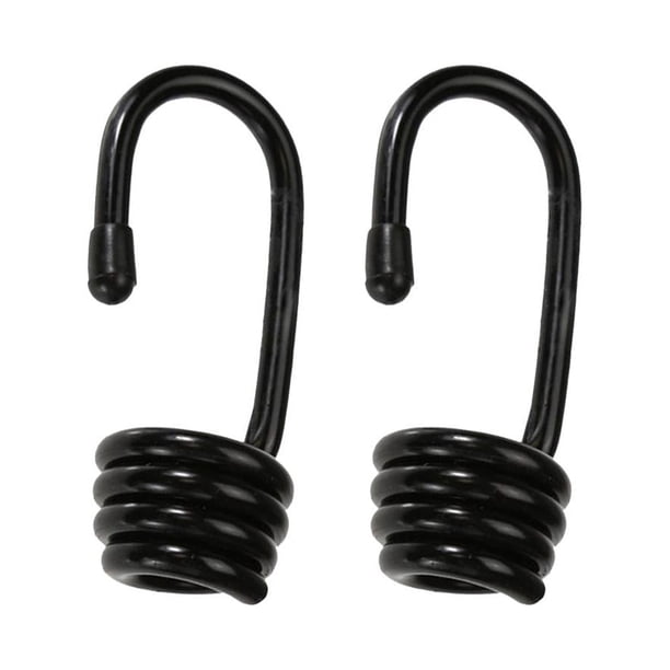 2 ganchos de acero para cuerda de alambre, con revestimiento de plástico, para navegación y camping. 10mm