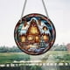 thumbnail image 1 of Decoración colgante de vitral de calabaza de Halloween, 1 of 5