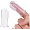 thumbnail image 4 of Cepillo de dientes de dedo de bebé Oso de Fresa Cepillo de Silicona suave Transparente, 4 of 4