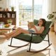 thumbnail image 1 of KALAKO Sillón mecedor Moderno, con Estructura de Metal y Detalles en Madera. Ideal para Sala o Dormitorio, tapizado Suave Perfecto para Leer y Relajarse 112 x 73 x 80 cm (Verde), 1 of 7