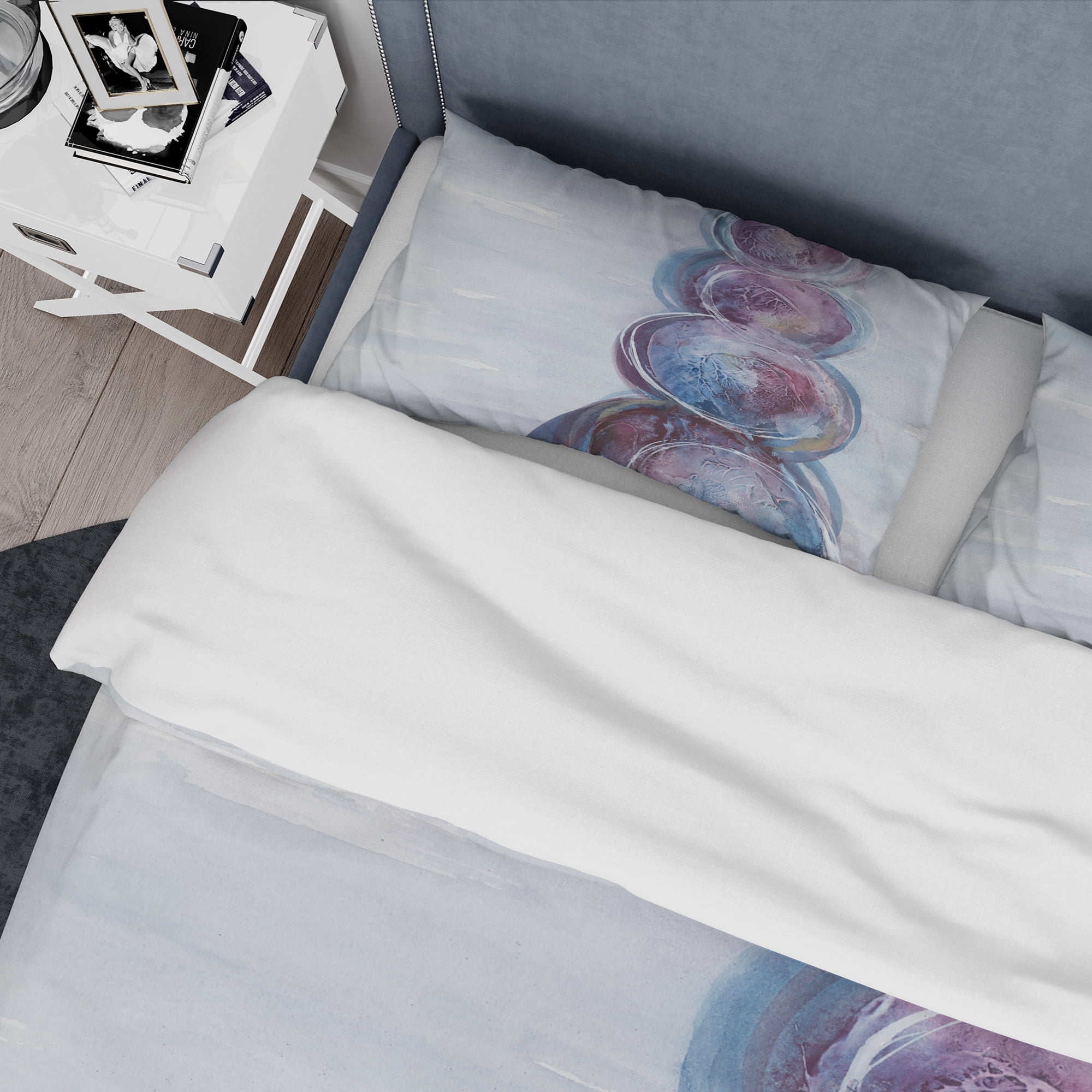 Designart 'Purple Starting Over I' Geometric Duvet Cover Set
