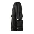 thumbnail image 2 of Cargo Pants for Men 2025 Lightweight Loose Fit Straight Leg Convertible Zip Off Combat Parachute Pants with Pockets, 2 of 3