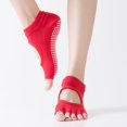 thumbnail image 1 of Calcetines de yoga con punta abierta, antideslizantes, transpirables, cómodos para deportes, calcetines de yoga multicolor, 1 of 6