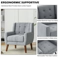 thumbnail image 4 of UIXE Modern Accent Chair Set of 2 Indoor Upholstered Armchair for Living Room Comfy Arm Chair Single Sofa, Grey, 4 of 6