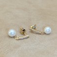 thumbnail image 4 of Yisun Yiway14K Gold Plated  Natural Freshwater Pearl Drop Earrings, Hypoallergenic Dangle Jewelry for Women, 4 of 8