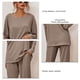 thumbnail image 5 of Top y Pantalones de Manga Larga Ropa de Dormir Ropa de Dormir para Mujer Pijamas Sueltos Informales de Color Puro Ropa de Dormir para el hogar Marrón L, 5 of 6