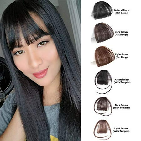 Shinon Natural Real Human Hair Flat Bangs Fringe Hand Tied