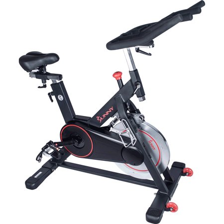 Sunny Health & Fitness Magnetic Belt Drive Indoor Cycling Bike with 44 lb Flywheel and Large Device Holder (SF-B1805, Black) - (Open Box)