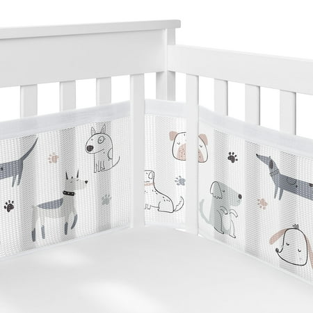 Sweet Jojo Designs + BreathableBaby Cartoon Puppy Boy Girl Unisex/Gender Neutral Breathable Mesh Crib Liner