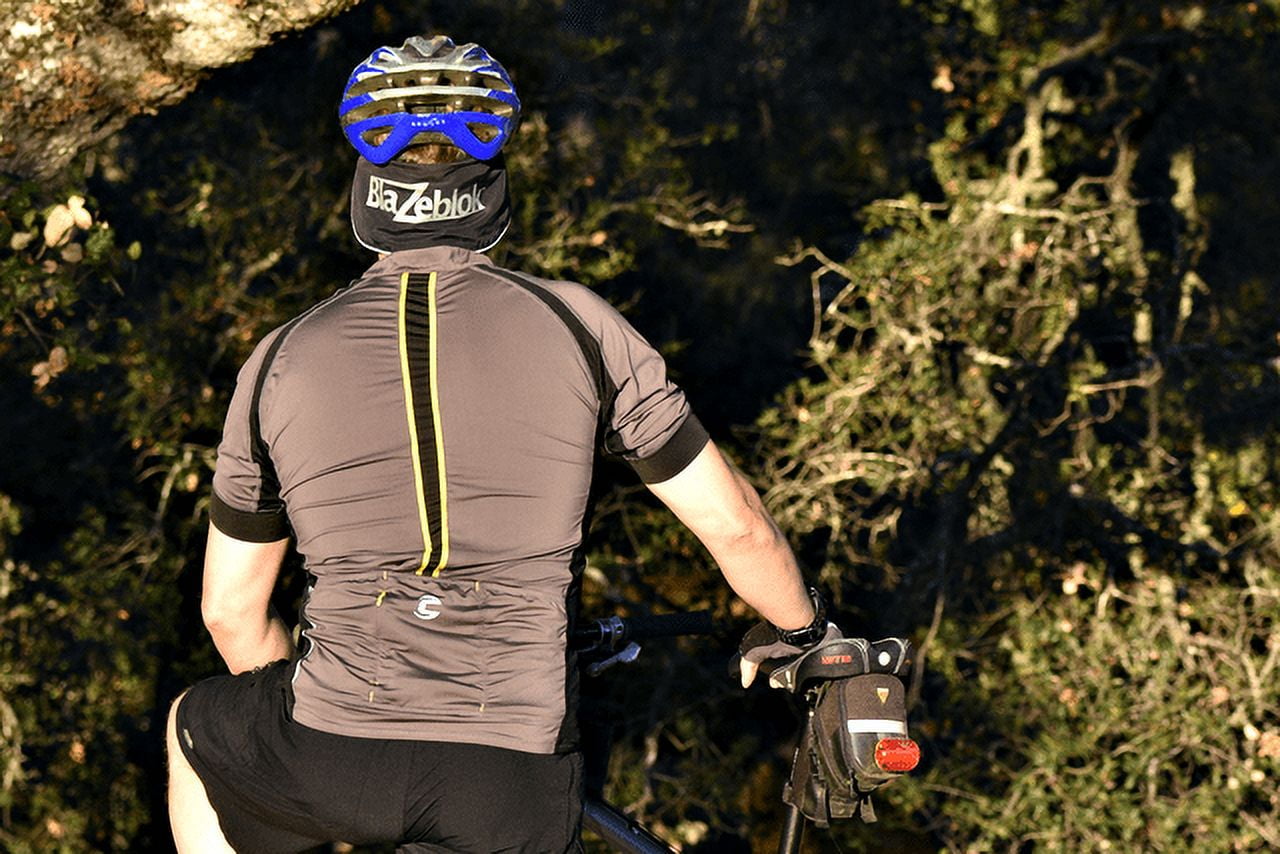 Blazeblok Soft Velcro Bicycle Helmet Back Neck Protector |Adjustable Sun Protection Neck Shield – Unisex | Doctor Recommended Neck Wrap Support - UPF 50+ Premium Fabric (Black)
