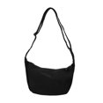 thumbnail image 1 of Bolso de hombro de lona para mujer, estilo informal, con correa ajustable para el hombro negro, 1 of 7