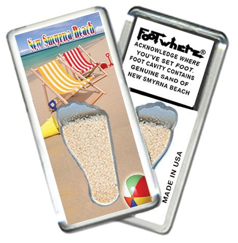 New Smyrna Beach FootWhere Souvenir Fridge Magnets. 6 Piece Set. (NSB200 - Assorted)