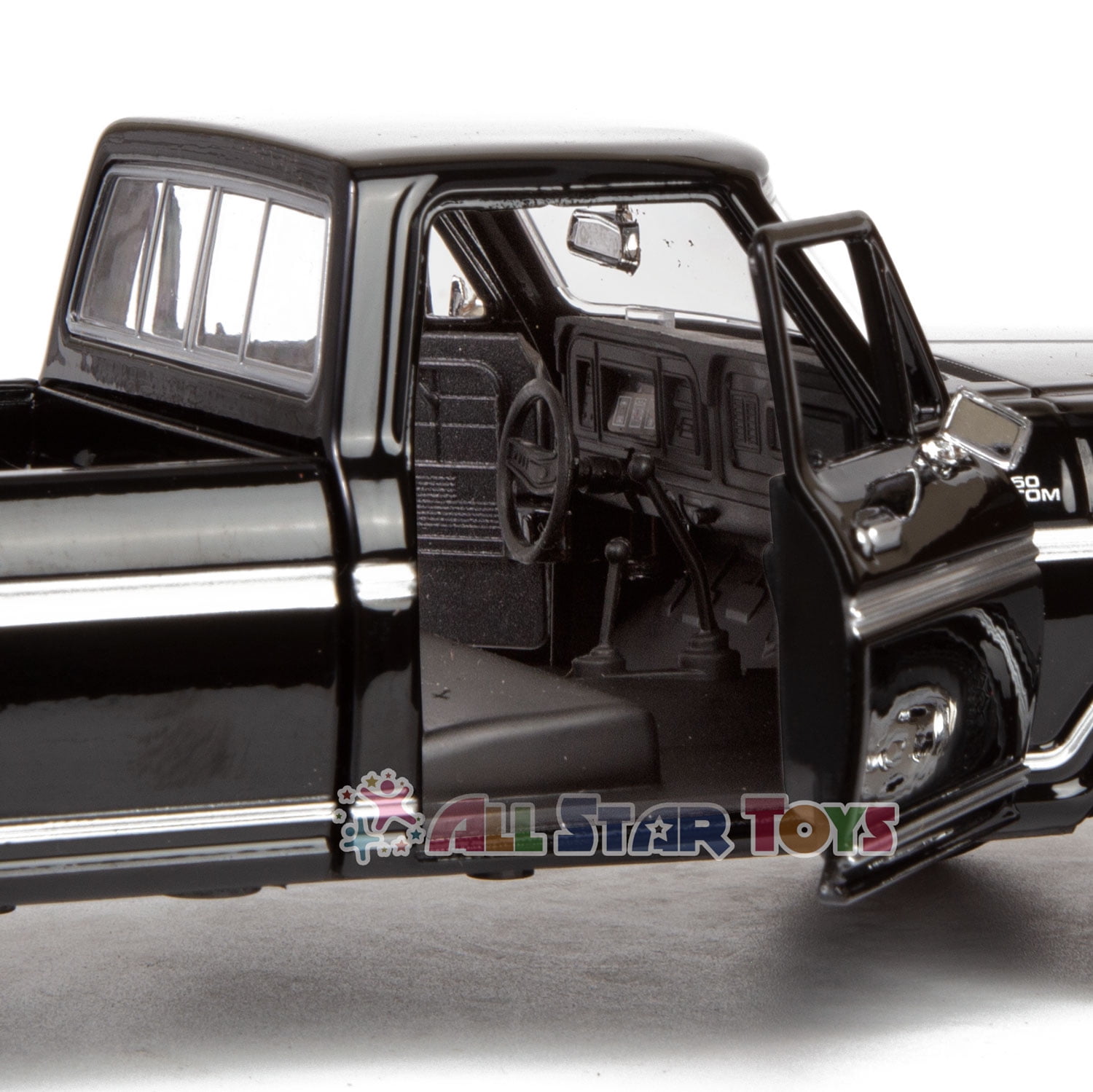 1979 Ford F-150 Pickup Classic F150 Pick Up Truck 1:24 Diecast Collectible Model Car Black Motormax 79346 All Star Toys Exclusive