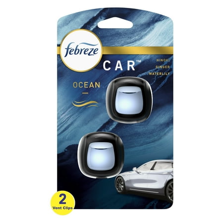 Febreze Car Ocean Scent Air Freshener Vent Clip  .07 oz Car Vent Clip  2 Ct