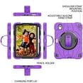 thumbnail image 5 of TECH CIRCLE for Apple iPad Mini (A17 Pro) Case 2024, iPad Mini 6th Generation Case 8.3-inch (2021), Shockproof Protectibe Back Cover Case with Kickstand /Shoulder Strap /Hand Strap for Kids, Purple, 5 of 9