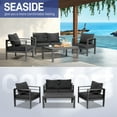 thumbnail image 5 of Ktaxon 4 Pieces Cast Aluminum Sofa Set, Metal Sofa Set for Patio and Garden with Cushion, Gray, 5 of 7