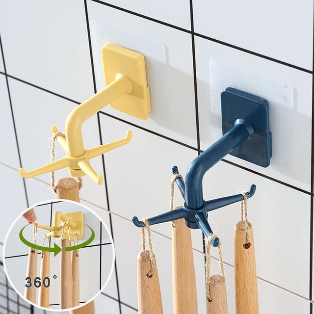 Xihbxyly Artículos Por Menos de 10 Dólares. Accesorios de Utensilios de Cocina Gancho de Baño Perchero Giratorio 360° Montado En La Pared