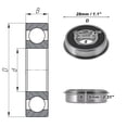 thumbnail image 4 of Unique Bargains 6001NR2RS Roulements à Billes Rainures Profondes 12x28x8mm P4 Double Joint en Caoutchouc Roulements Lubrifiés 1 Pce Roue de Scooter Planche à Roulettes Universelle Ton Argent Noir, 4 of 6