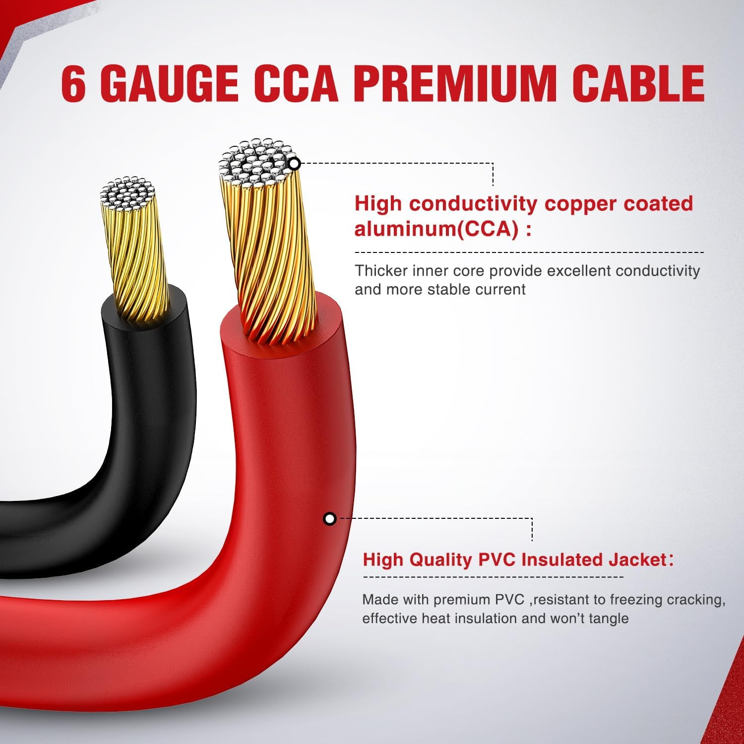 Nilight Jumper Cables for Car Battery 6 Gauge 16 FT Booster Cable Heavy Duty 450 A CCA with Carrying Bag Jump Start Emergency Kit Pickup Vans SUV Sedan Motorcycle