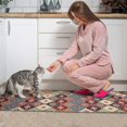 thumbnail image 3 of Orange Ethnic Rhombus Pattern Kitchen Rugs Sets Of 2,Anti Fatigue Kitchen Mat Rugs Non Slip Washable,Decorative Kitchen Floor Mats for Kitchen,Sink,Laundry,17"x30"+17"x47", 3 of 7