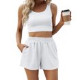 thumbnail image 1 of Trajes De Dos Piezas Conjunto de muebles para el hogar para mujer, suelto, sin mangas, de punto, para ocasiones diarias (blanco XS) Cgtredaw Para estrenar, 1 of 1