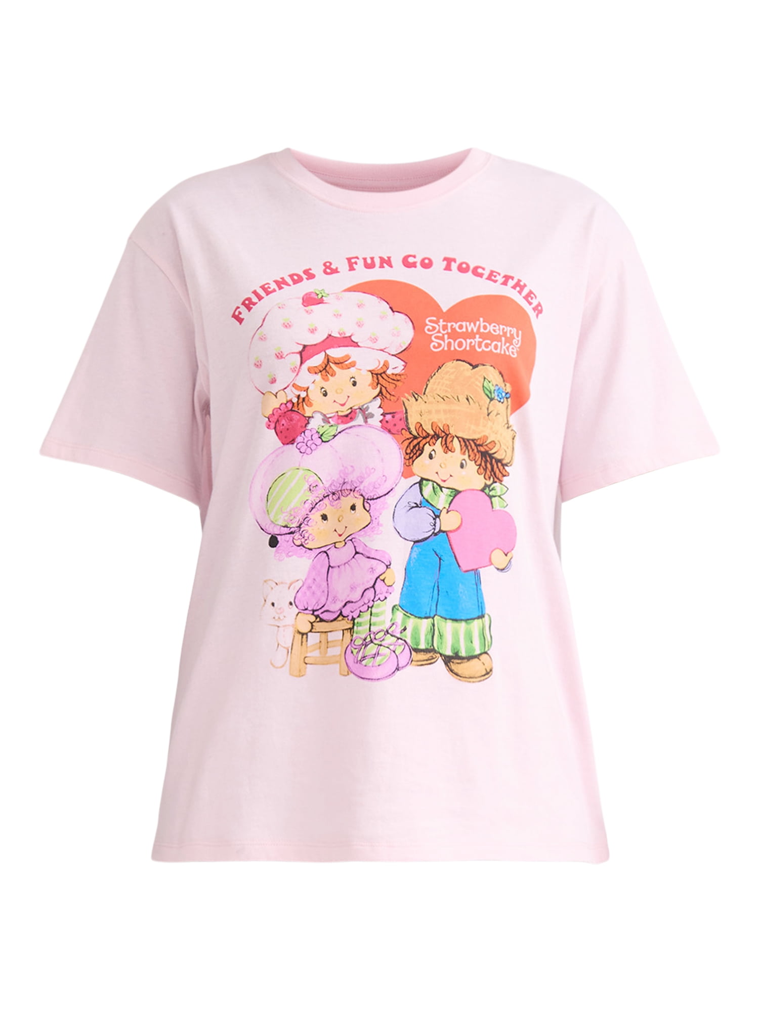 Strawberry Shortcake Women’s Friends and Fun Graphic Tee, Sizes XXS-XXL