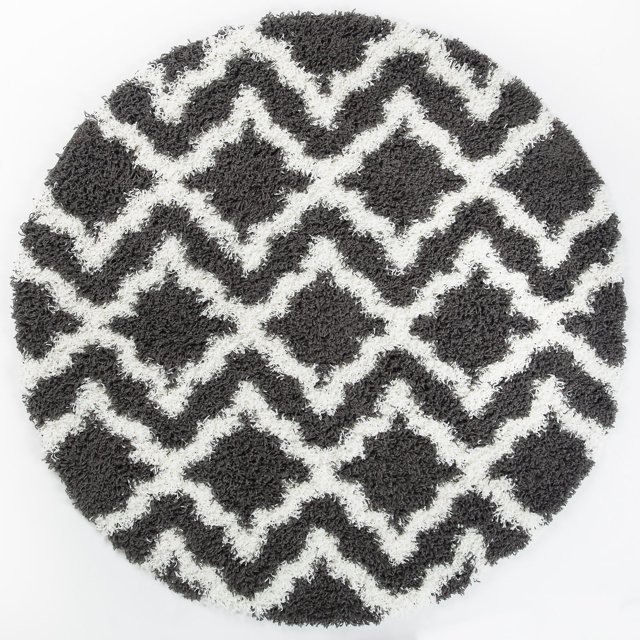 Ladole Rugs Dark Grey White Indoor Solid Plain Shag Soft Area Rug Mat Carpet Runner for Living Bed room Entry way Patio Small Medium Large Non Slip Skid Size 3x5. 4x6 5 x 8 7 x 10 9 by 12 11 feet ft