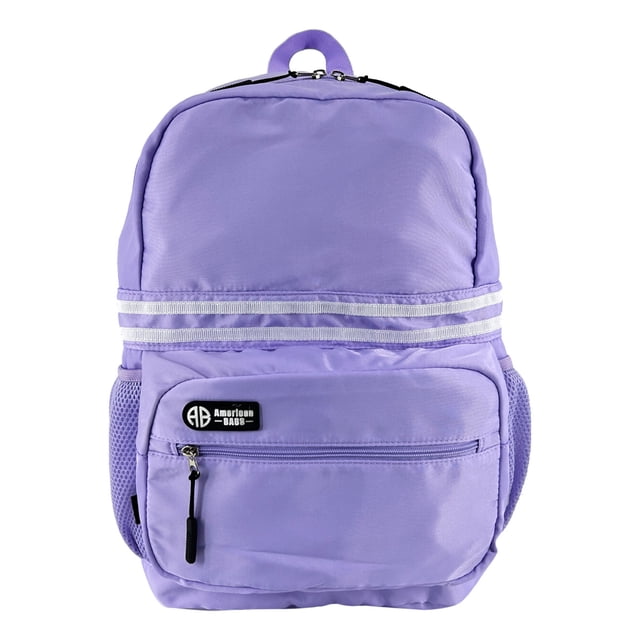 Mochila American Bags Escolar Juvenil con Bolso frontal color Lila