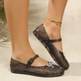 thumbnail image 6 of Samdudou Dress Shoes for Women Closed Toe Glitter Bowknot Embellished Mary Jane Jelly Flats Cutout Breathable Strap Slip On Summer Beach Party Casual Elegant Footwear, 6 of 9
