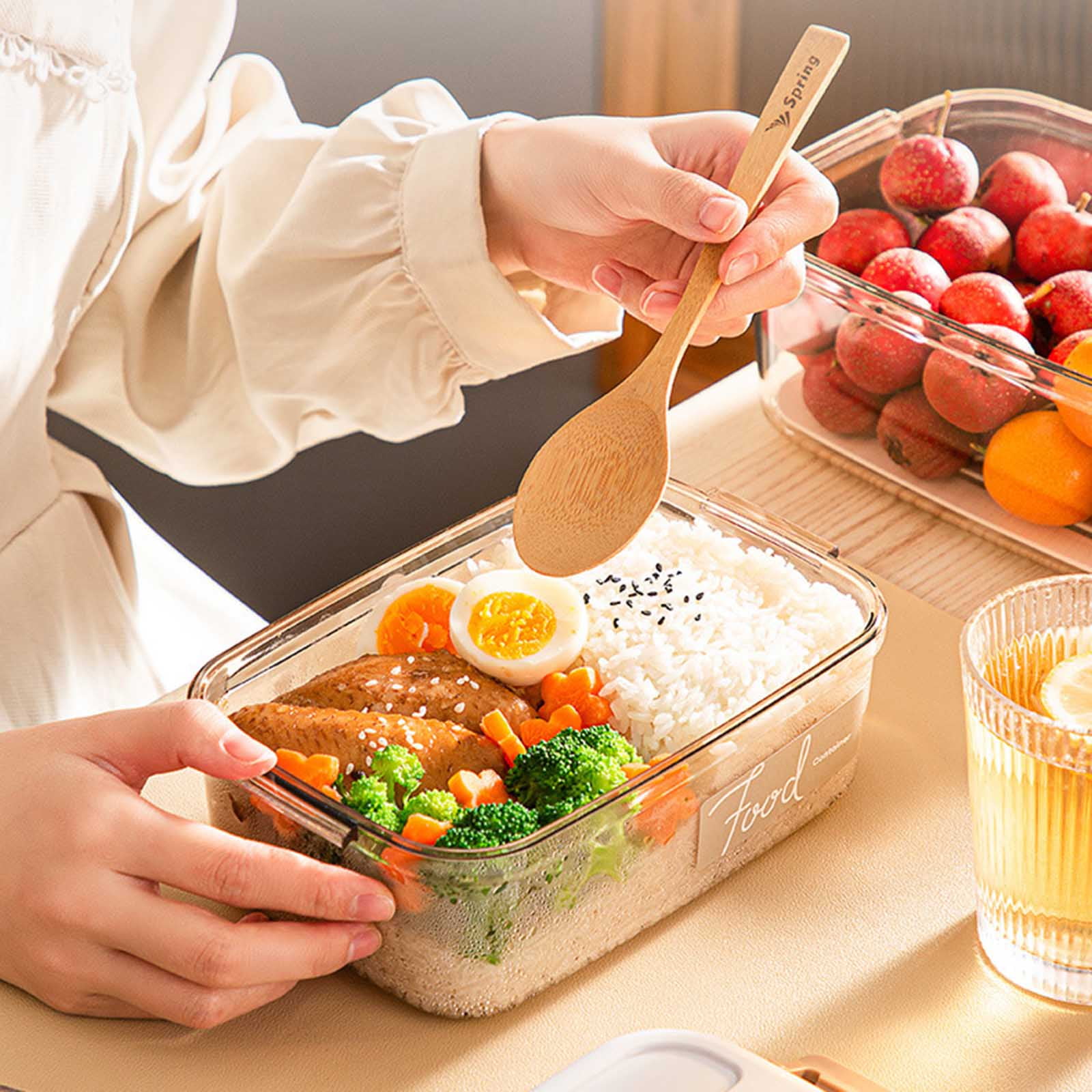 RABBITH Rectangle Square Vacuum Container Large Capacity Vacuum Sealer for Foods Fruits Kitchen Food Storage Box with Air Pump