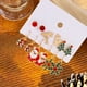 thumbnail image 5 of Adornos navideños, regalos navideños, pendientes navideños de moda, serie linda, copo de nieve, árbol de Navidad, Papá Noel, pelo, combinación de pendientes., 5 of 6
