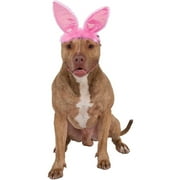 Crinkle Pink Bunny Ears Pet Headband, Medium/Large