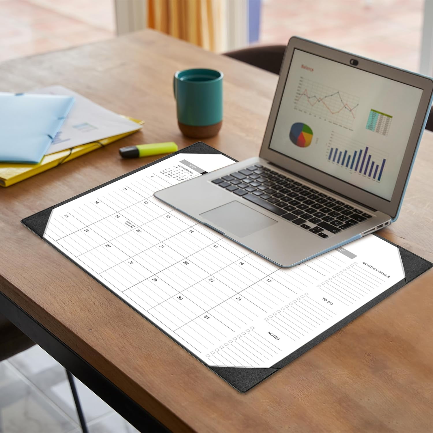 Desk Calendar 2026-2027 with Mat – 22" x 17" Large Pad Runs from January 2026 to June 2027, Office Supplies Desktop Monthly for Home &