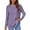 Purple, variant on Women's Loose Fit Casual Buttoned Round Neck Long Sleeve Tee Stylish & Comfortable Daily Wear Womens Hiking Shirts Top Striped Womens Shirt Athletic T Shirt Women Women Long Sleeve Shirts Long Sleeve
