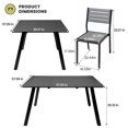 thumbnail image 3 of Pellebant 9 Pcs Patio Dining Set Aluminum Expandable Table and Chairs Set for 6-8 People Black, 3 of 8