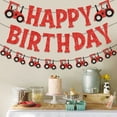 thumbnail image 5 of Red Tractor Theme Birthday Decorations, Glitter Tractor Happy Birthday Banner, Funny Farm Tractor Garland Banner for Kids Tractor Birthday Party Supplies, 5 of 7