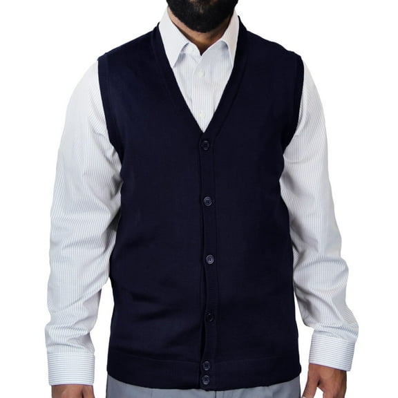 Blue Ocean Mens Sleeveless Cardigan Sweater Vest (sv-200)
