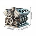 thumbnail image 3 of Uuiauoio Pen Holder With V8 Engine, Engine Block Desk Organizer, desk decoration gift for car enthusiasts ，Resin Handicraft Pen Container ， Gift Ornament, 3 of 8