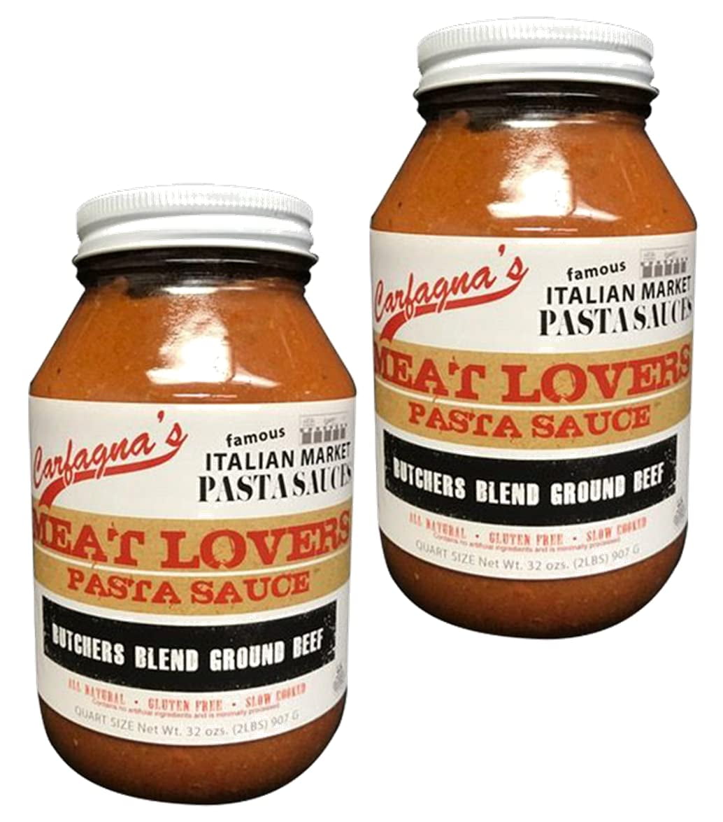Carfagna's Meat Lovers Pasta Sauce with Ground Beef, 2Pack 32 oz. Jars