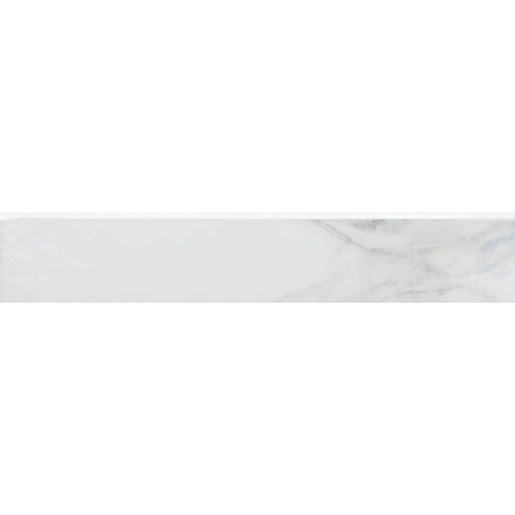 The Tile Life Minerva 2" x 13" Calacatta Blue Matte Ceramic Bullnose Tile